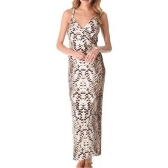 NEW Mara Hoffman XS Maxi Dress Snake Animal Tank Long Boho BodyCon Sexy Backless - Picture 1 of 11